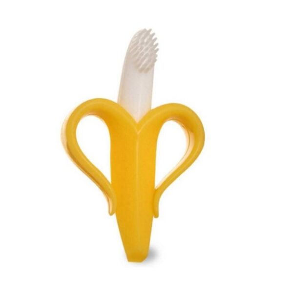 Just2little Lernzahnbürste Bananen Baby Zahnbürste und Beißring in einem -