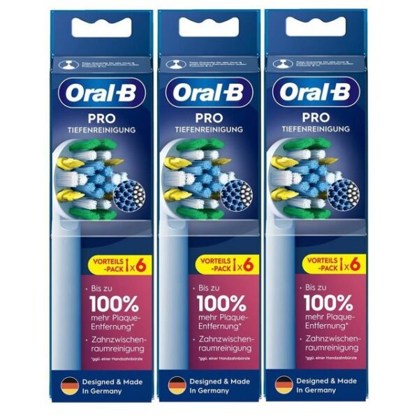 Oral-B Aufsteckbürsten Oral-B Pro Tiefenreinigung Ersatz-Bürstenköpfe 6stk. - Zahnbürste (3er