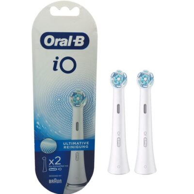 Oral-B Aufsteckbürsten iO Ultimative Reinigung, 2er Pack, mit revolutionärer Magnet-Technologie der iO Zahnbürste