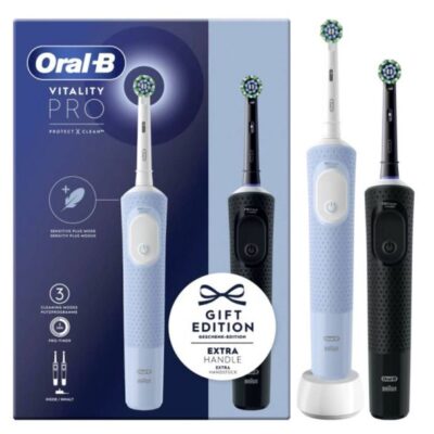 Oral-B Vitality Pro D103 Duo 4210201446514 Elektrische Zahnbürste Rotierend/Pulsierend Weiß, Blau, Schwarz