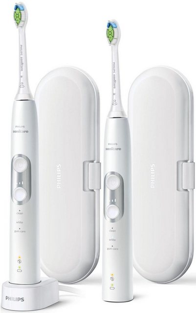 Philips Sonicare Elektrische Zahnbürste HX6877/34, Aufsteckbürsten: 2 St., Protective Clean 6100, Doppelpack, mit 3 Putzprogrammen