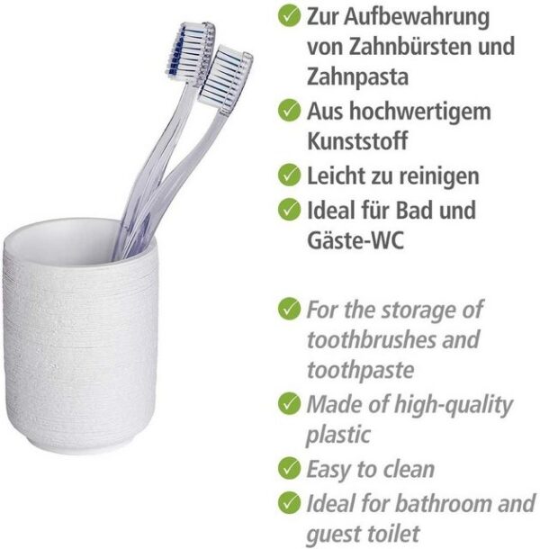 WENKO Zahnputzbecher, Zahnputzbecher Goa Neo, hochwertiger Zahnbürstenhalter für Zahnbürste