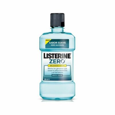 Listerine Mundspülung, Zero Alkohol Mundwasser Weiche Minze 500ml, (Packung)