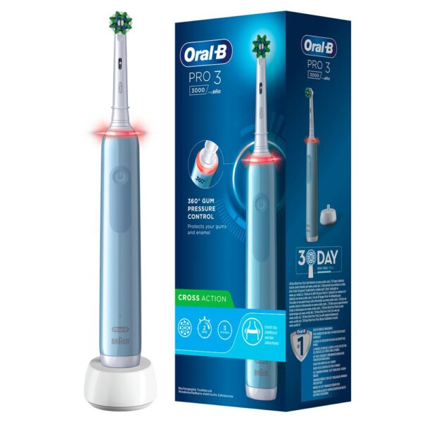 Oral-B - Elektrische Zahnbürste 'Pro 3 - Cross Action' in Blau