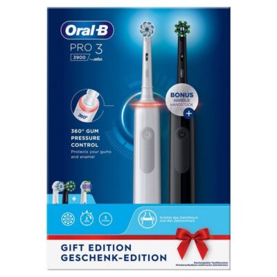 Oral-B Elektrische Zahnbürste Pro 3 + 2. Handstück - Black/White
