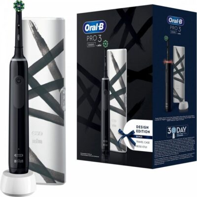 Oral-B Elektrische Zahnbürste Pro 3 3500 Design Edition Streifen - Elektrische Zahnbürste - schwarz